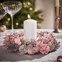 Pink Christmas Candle Holder Table Centrepiece, thumbnail 1 of 4