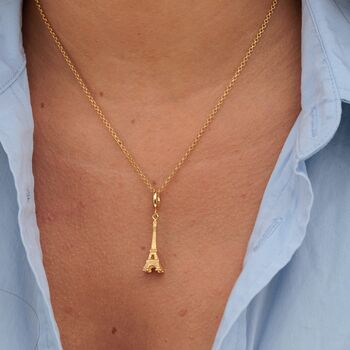 18ct Gold Eiffel Tower Charm Necklace, 3 of 6