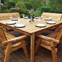 Eight Seater Square Garden Table Set With Four Benches, thumbnail 1 of 3
