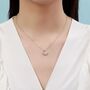 Crescent Moon With Starburst Cz Necklace, thumbnail 2 of 11