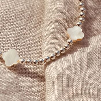 Sterling Silver Mini Clover Bracelet, 2 of 5