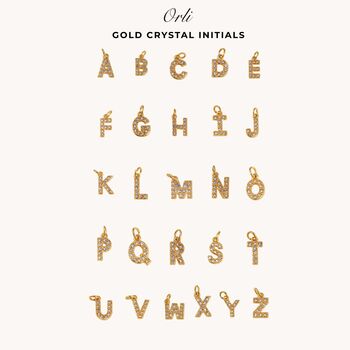 Charm Builder™ Gold Paperclip Crystal Initial Name Necklace, 3 of 5