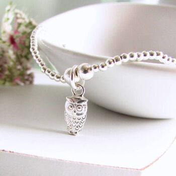 Tiny Owl Sterling Silver Necklace, 3 of 3