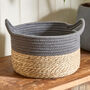 Emery Seagrass Grey Stripe Basket, thumbnail 5 of 6