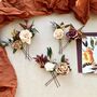 Autumal Bridal Floral Hair Pins, thumbnail 1 of 7