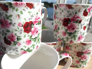 Set Of Six China Palace Mugs In Summertime Chintz Design, 10 of 11