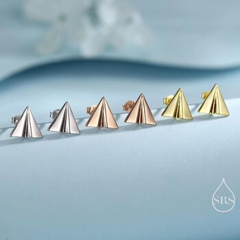 Sterling Silver Paper Plane Stud Earrings, 6 of 12