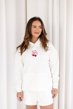Ladies Embroidered Cherry Mama Mini Me Matching Hoodie, 3 of 6
