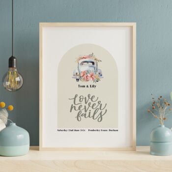Personalised Wedding Print Love Never Fails One, 2 of 9