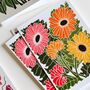 Linocut Joy Bloom Flower Notecards Set Of 12, thumbnail 12 of 12