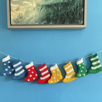 Mini Christmas Stocking Garland Knitting Pattern, 2 of 2