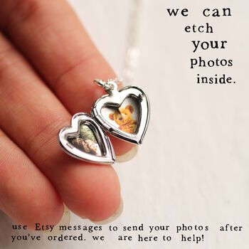 Tiny Silver Personalized Heart Locket, 4 of 12