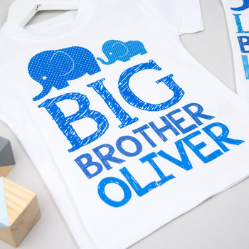 Personalised Elephant Big Sister Brother Top / T Shirt, 7 of 7