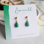 Emerald Stud Earrings, May Birthstone Jewellery, thumbnail 2 of 8