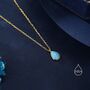 Sterling Silver Genuine Tiny Blue Turquoise Pear Necklace, thumbnail 6 of 11