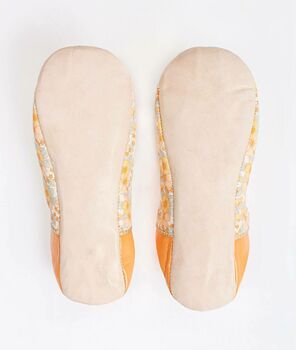 Margot | Women's Cotton And Leather Patterned Slippers, 6 of 6