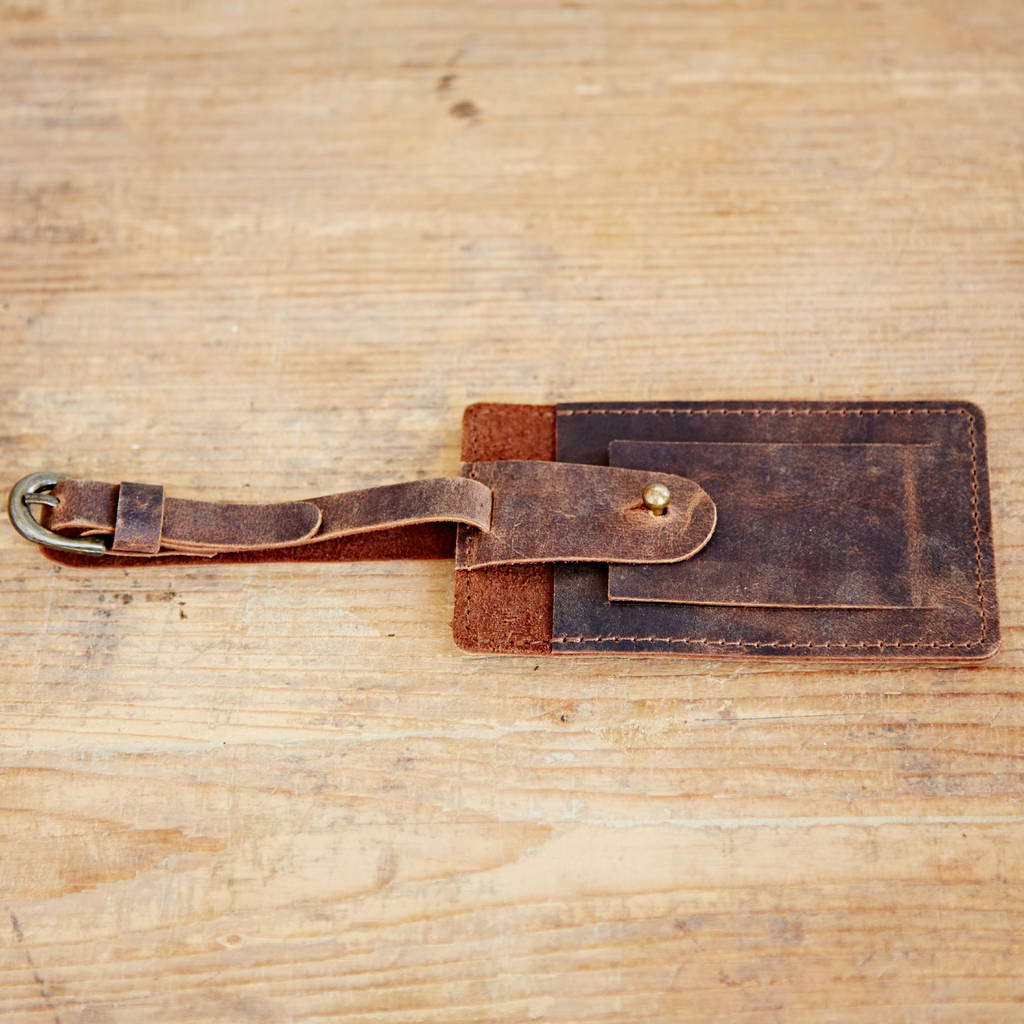 Personalised Buffalo Leather Luggage Tag By Paper High ...