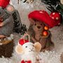 Woodland Hedgehog Mushroom Christmas Hanging Decoration, thumbnail 2 of 3