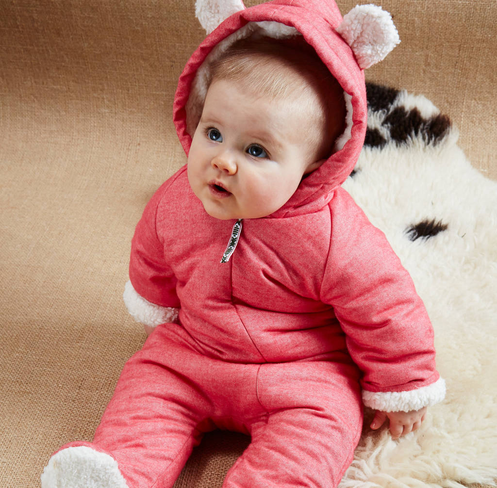 Berry Red Little Grow Bearsuit, 1 of 8