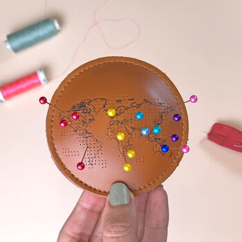 Pin The World Leather Pin Cushion, 3 of 12