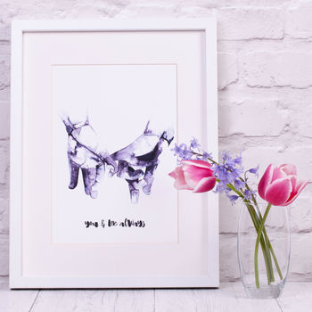 'You And Me Always' Wedding / Anniversary Print, 3 of 5
