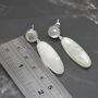 Mother Of Pearl Earrings: Doublet, White Gemstone Drop, thumbnail 6 of 6