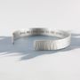 Mens Personalised Textured Silver Cuff Bracelet, thumbnail 5 of 7