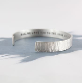 Mens Personalised Textured Silver Cuff Bracelet, 5 of 7