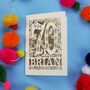Personalised 70th Birthday Card Papercut Woodland Design, thumbnail 3 of 10