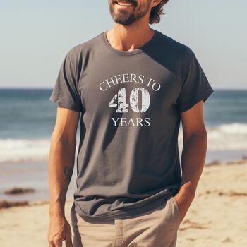 Personalised Cheers To 40 Years Milestone T Shirt, 8 of 12