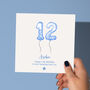 Personalised Blue Balloon 12th Birthday Card, thumbnail 1 of 5