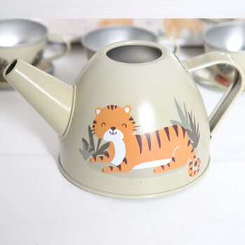 Safari Tin Tea Set With Personalised Carry Case, 5 of 6