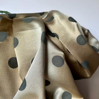 Silky Grey And Gold Spot Reversible Scarf, 5 of 9