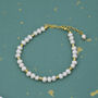 Sterling Silver Genuine Freshwater Pearl Beaded Bracelet, thumbnail 6 of 12