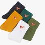 Women's Red Robin Embroidered Christmas Socks Five Pack, thumbnail 1 of 7