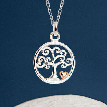 Sterling Silver Tree Of Life Heart Necklace, 3 of 12