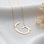 Large Sideway Initial Necklace In Sterling Silver, thumbnail 2 of 7