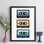 Personalised Three Cassette Tapes Print Gift, thumbnail 4 of 6
