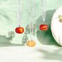 Silver Plated Gemstone Pumpkin Necklace, thumbnail 4 of 9