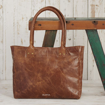 Personalised Haath Large Leather Handbag, 4 of 9