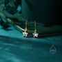 Moonstone Star Dangle Stud Earrings In Sterling Silver, thumbnail 6 of 11