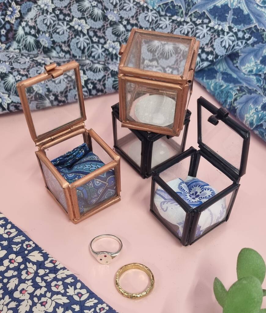 Small Copper And Glass Ring Box By Posh Totty Designs Interiors