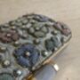 Grey Handcrafted Multicoloured Flower Rectangular Clutch, thumbnail 4 of 11