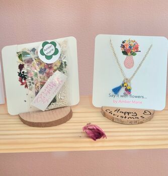 Hand Painted Mini Floral Initial Letter Pendant Gift With Stand, 7 of 12