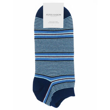 Multistripe And Oxford Stripe Men's Trainer Socks Bundle, 8 of 10