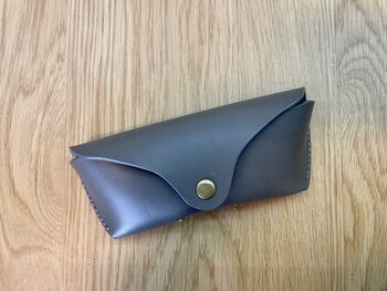 Personalised Grey Leather Glasses Case, 8 of 10