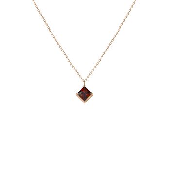 Rose Gold Pendant Birthstone Necklace January Garnet, 4 of 6