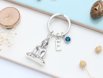 Personalisable Buddha Keyring Spiritual Gift, Good Luck Token, Yoga Accessory, 2 of 9