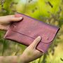 Personalised Leather Clutch Bag Meadow Colours, thumbnail 3 of 12