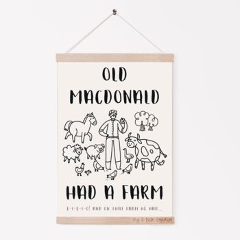 'Old Mac Donald Had A Farm' Nursery Rhyme Print, 3 of 5